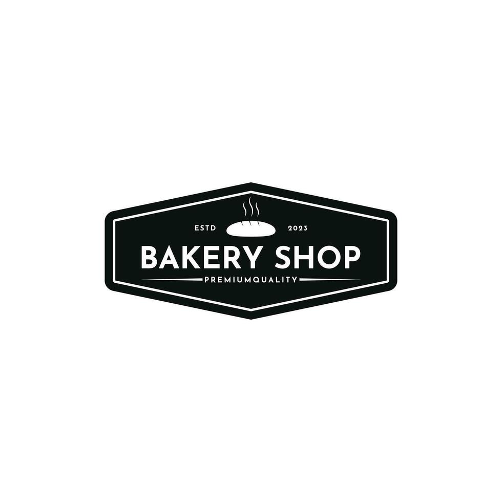Clásico retro panadería tienda trigo un pan logo diseño vector