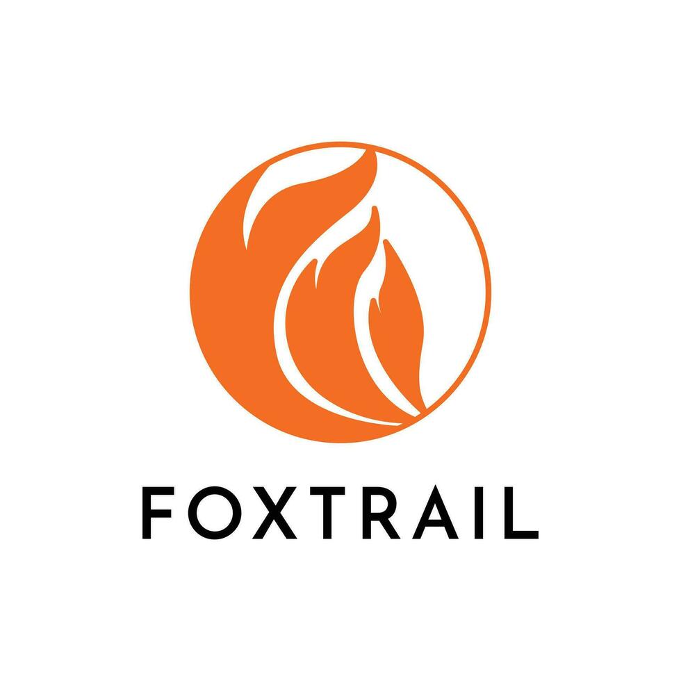 Fox trail logo design creative idea with circle vector