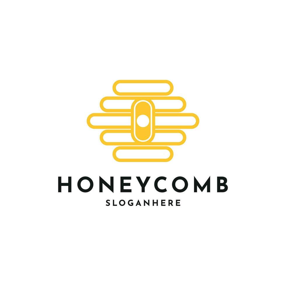 honeycomb house logo design minimalist, honeycomb line logo design vector