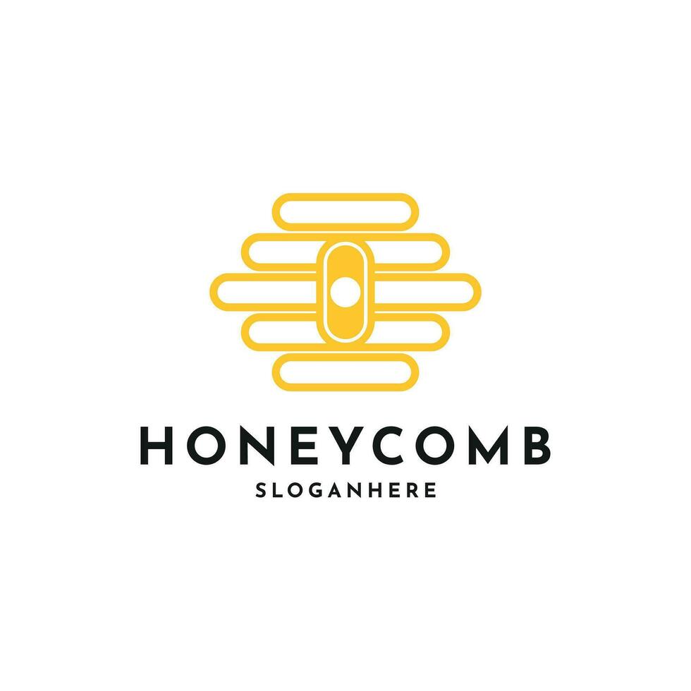 honeycomb house logo design minimalist, honeycomb line logo design vector