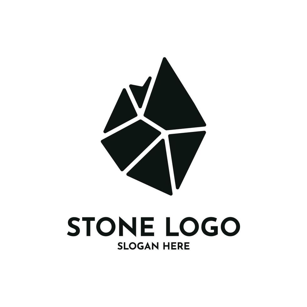 Roca silueta logo diseño creativo idea vector