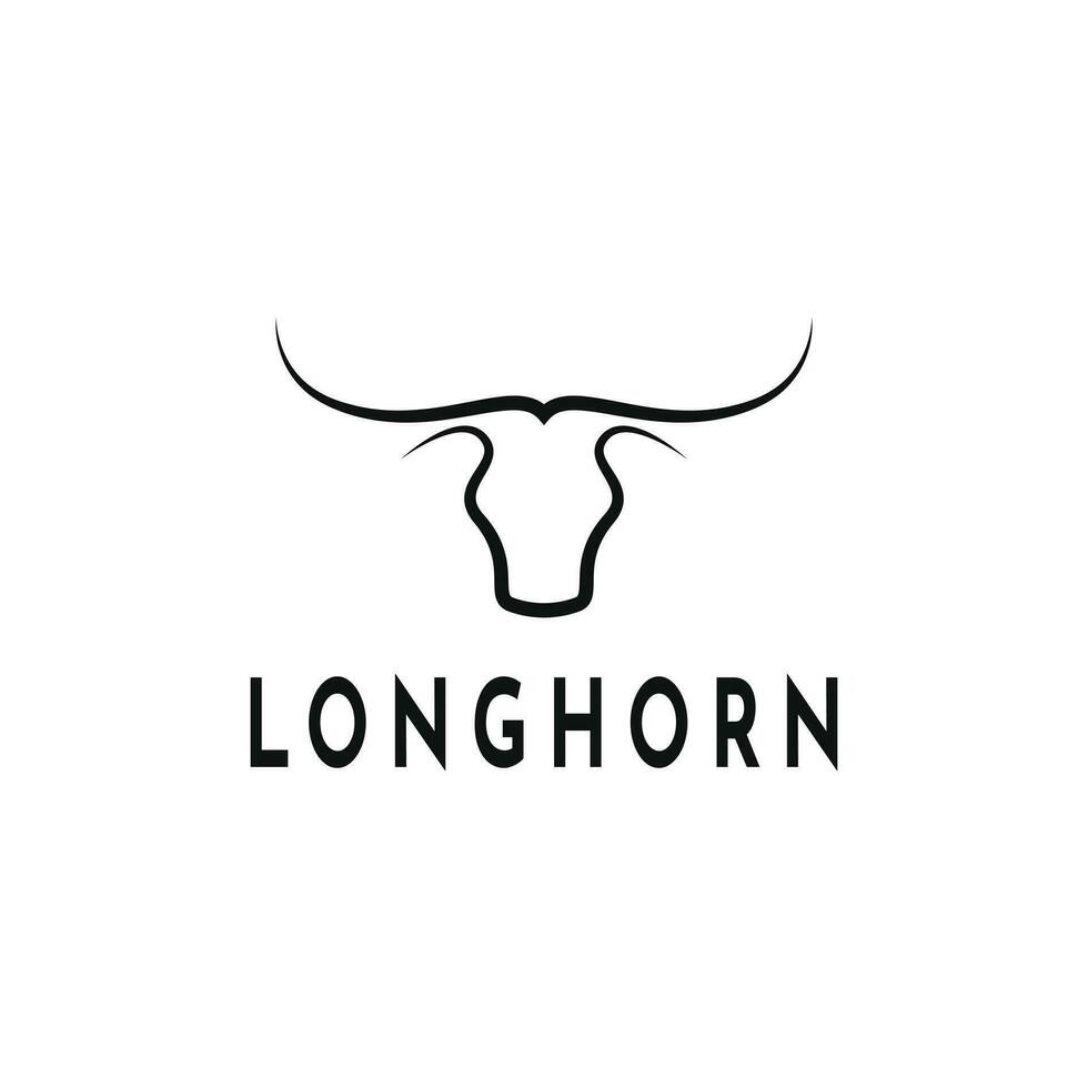 Longhorn toro búfalo vaca cabeza Tauro logo diseño creativo idea vector