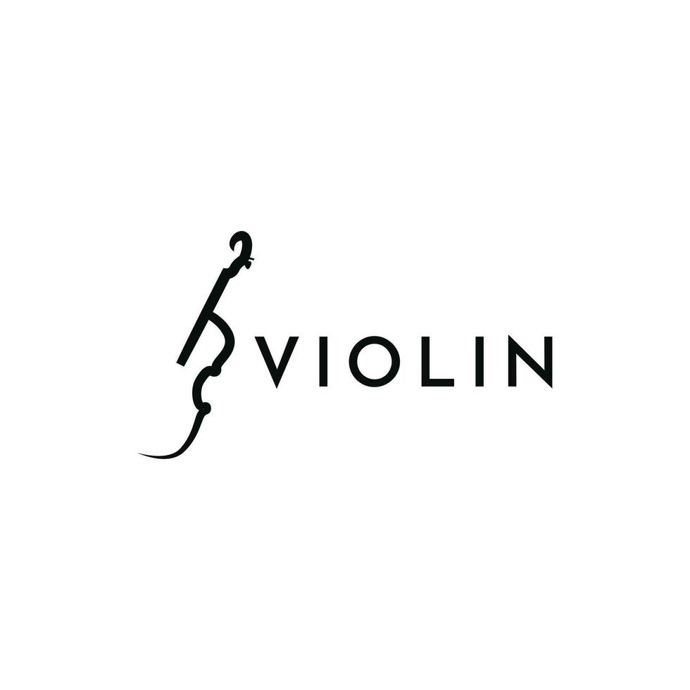 violín logo diseño creativo idea vector