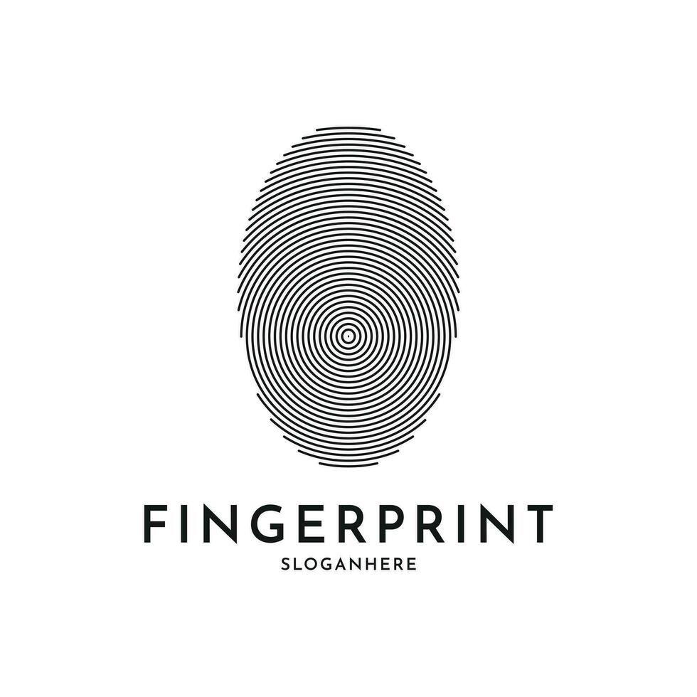Fingerprint logo design creative idea, fingerprint line logo design vector