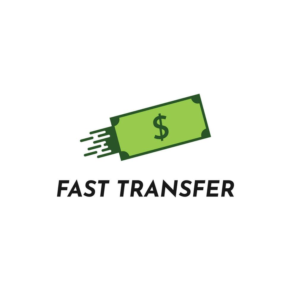 rápido transferir dinero logo diseño concepto idea vector