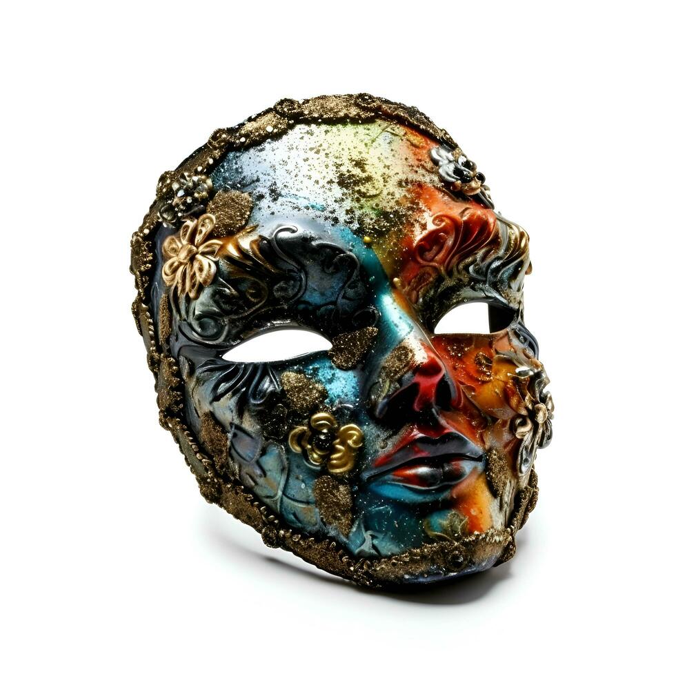 Venetian carnival mask isolated on white background with clipping path photo