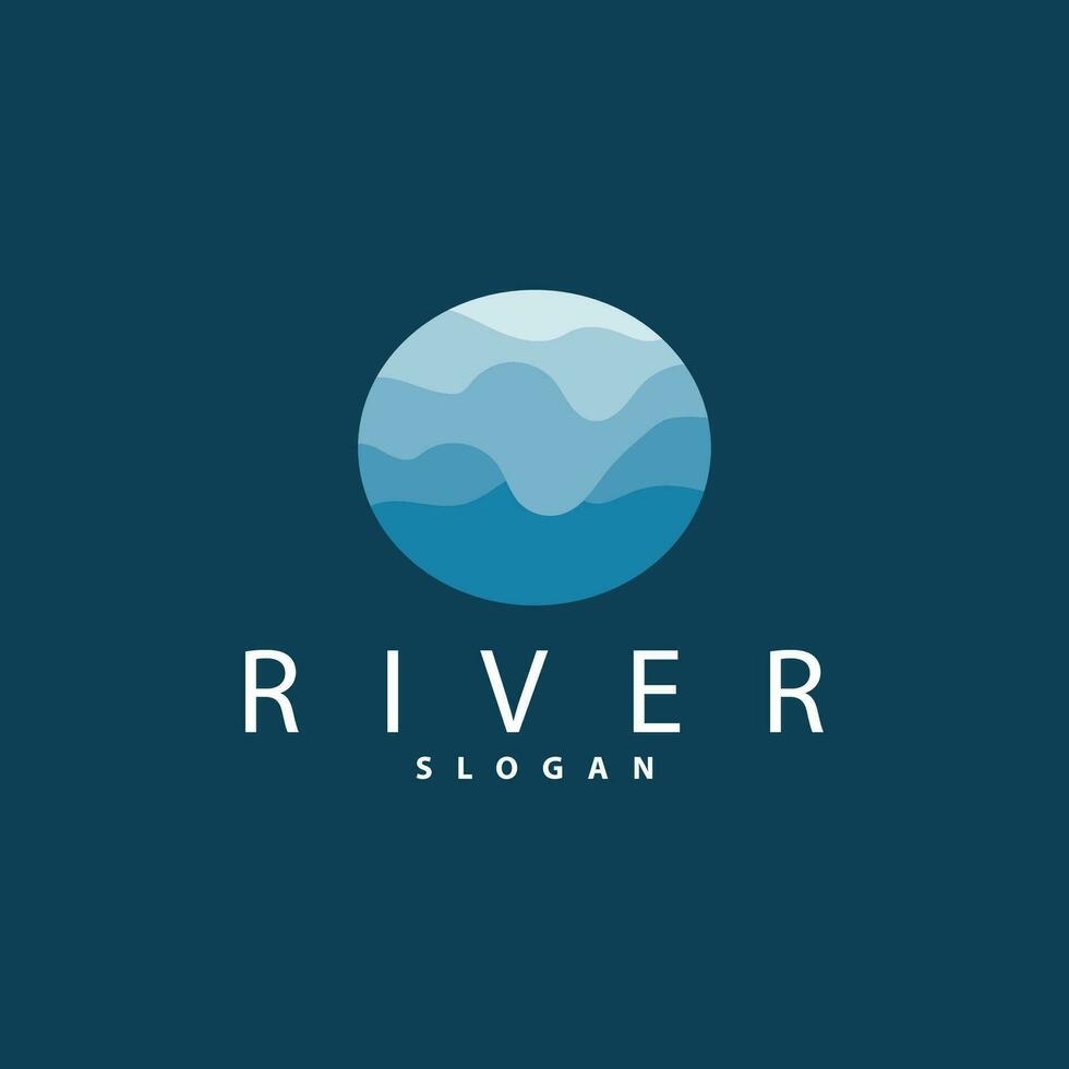 River Logo Design, River Creek Vector, Riverside Landscape Illustration vector