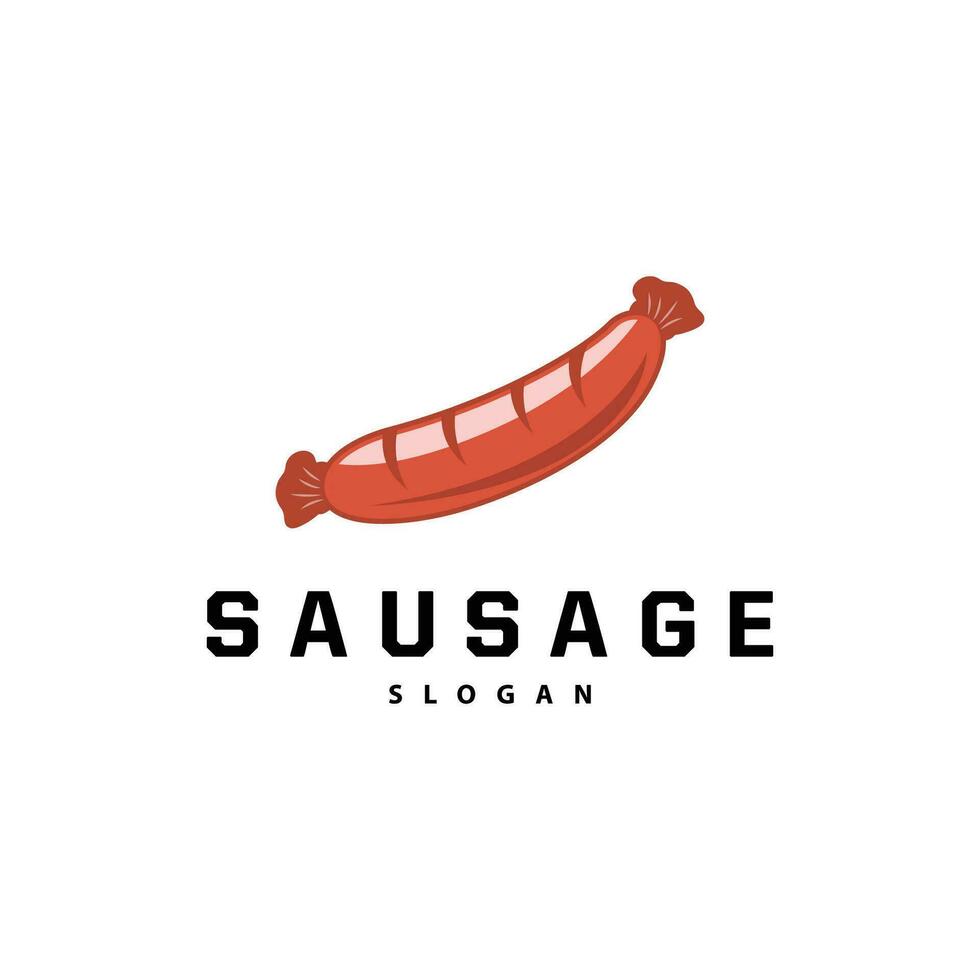 Sausage Logo, Vector Meat Fork and the Sausage Food, Restaurant Inspiration Design, Vintage Retro Rustic