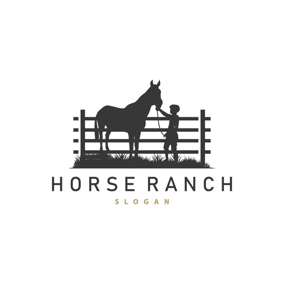 caballo logo, Oeste país granja rancho vaquero logo diseño, sencillo ilustración modelo vector