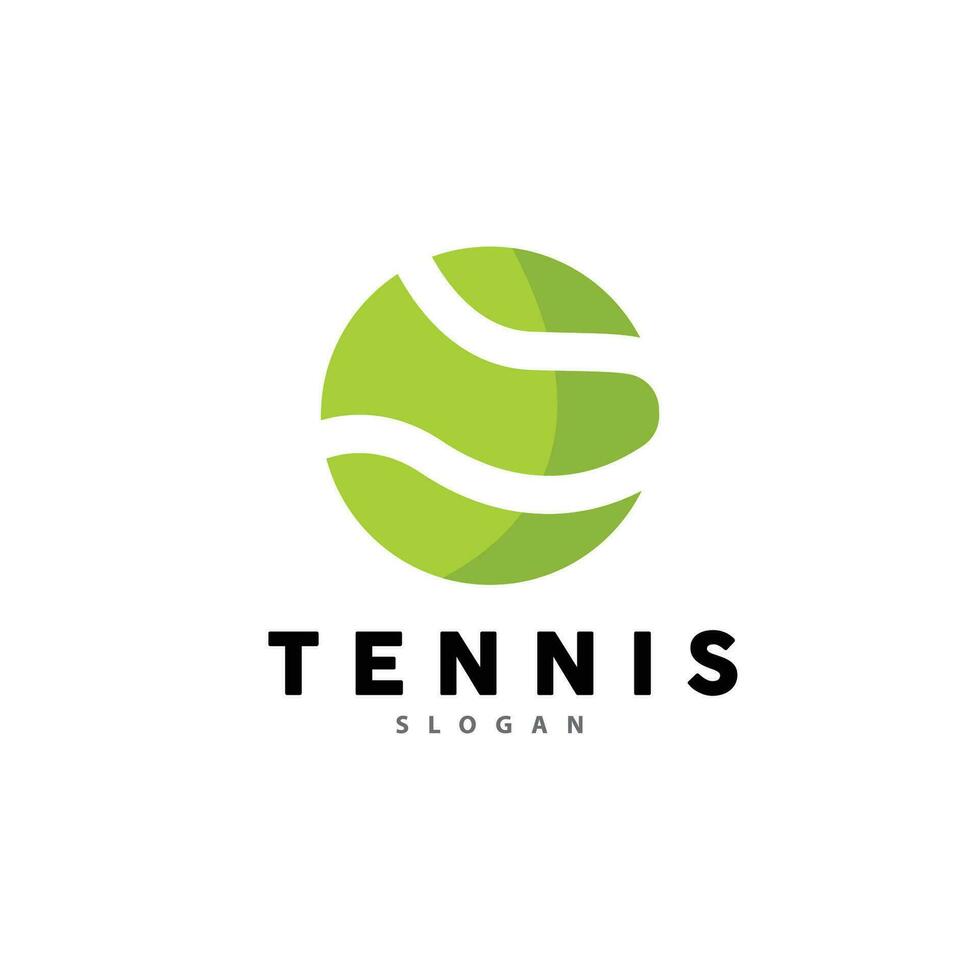 tenis logo diseño, torneo deporte, pelota y raqueta vector sencillo silueta ilustración