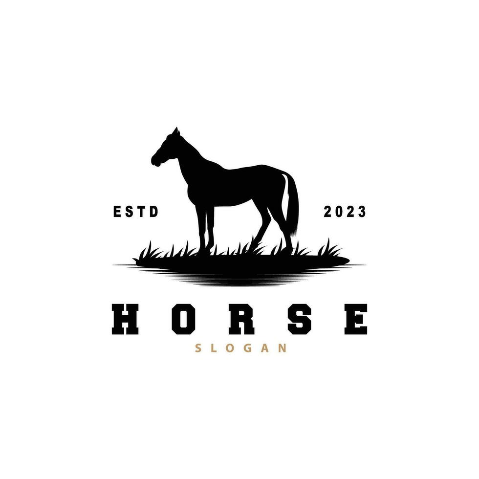 Horse Logo, West Country Farm Ranch Cowboy Logo Design, Simple Illustration Template vector