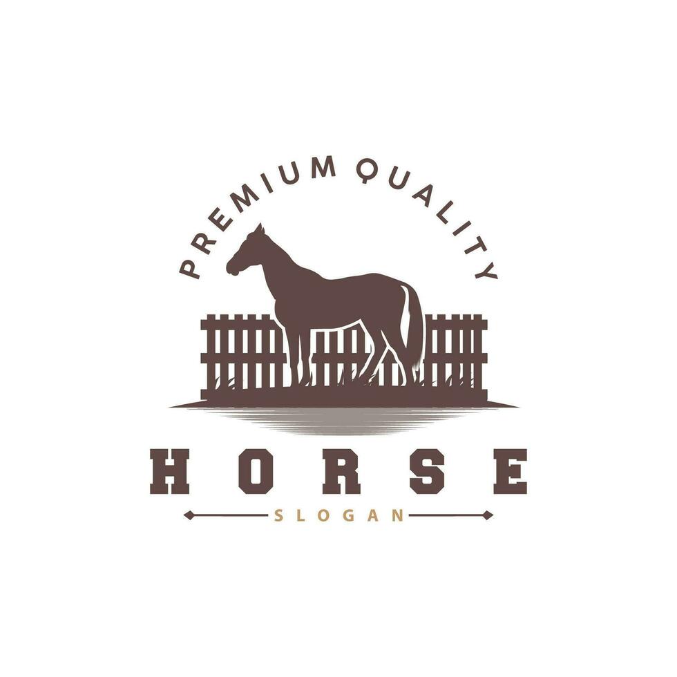 Horse Logo, West Country Farm Ranch Cowboy Logo Design, Simple Illustration Template vector