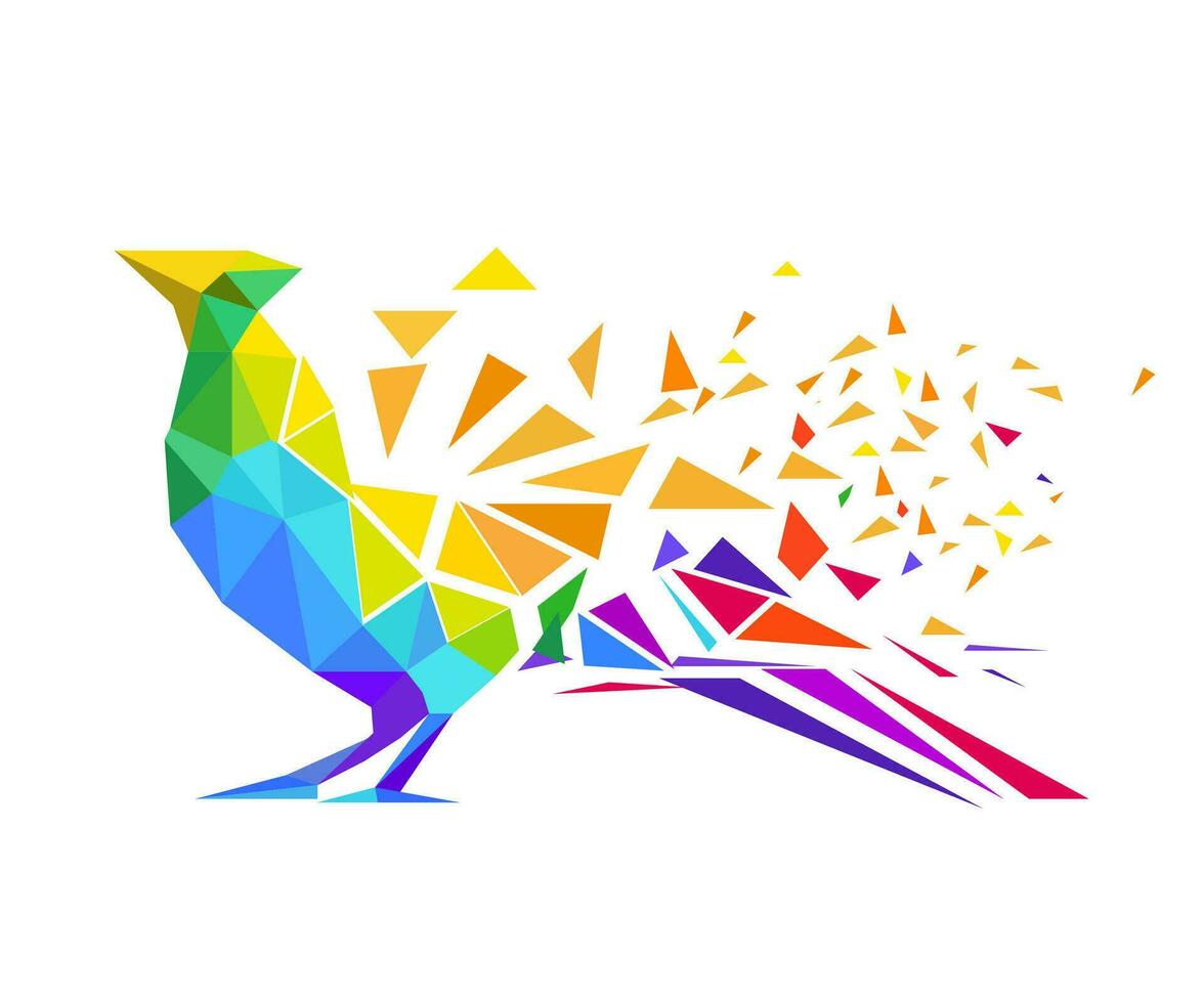 Creative Multi Light color Polygonal Bird Design vector