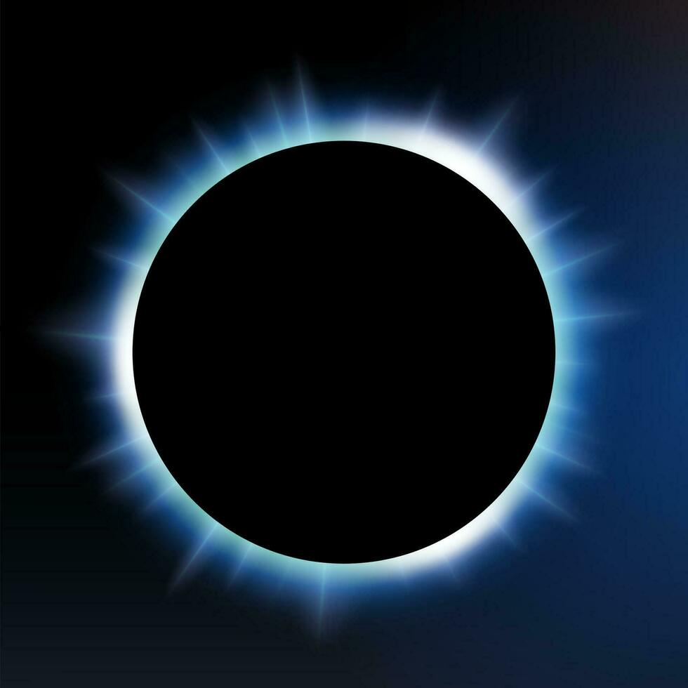 Blue Eclipse, Suitable For Product Advertising, Natural Events, Horror Concept and Other, Vector Illustration