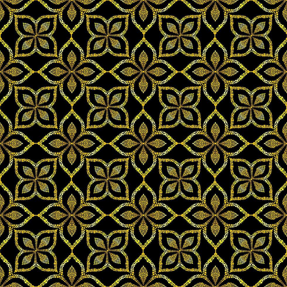 Free vector golden background floral pattern mosaic
