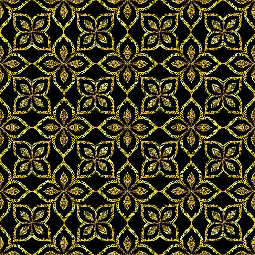 Free vector golden background floral pattern mosaic