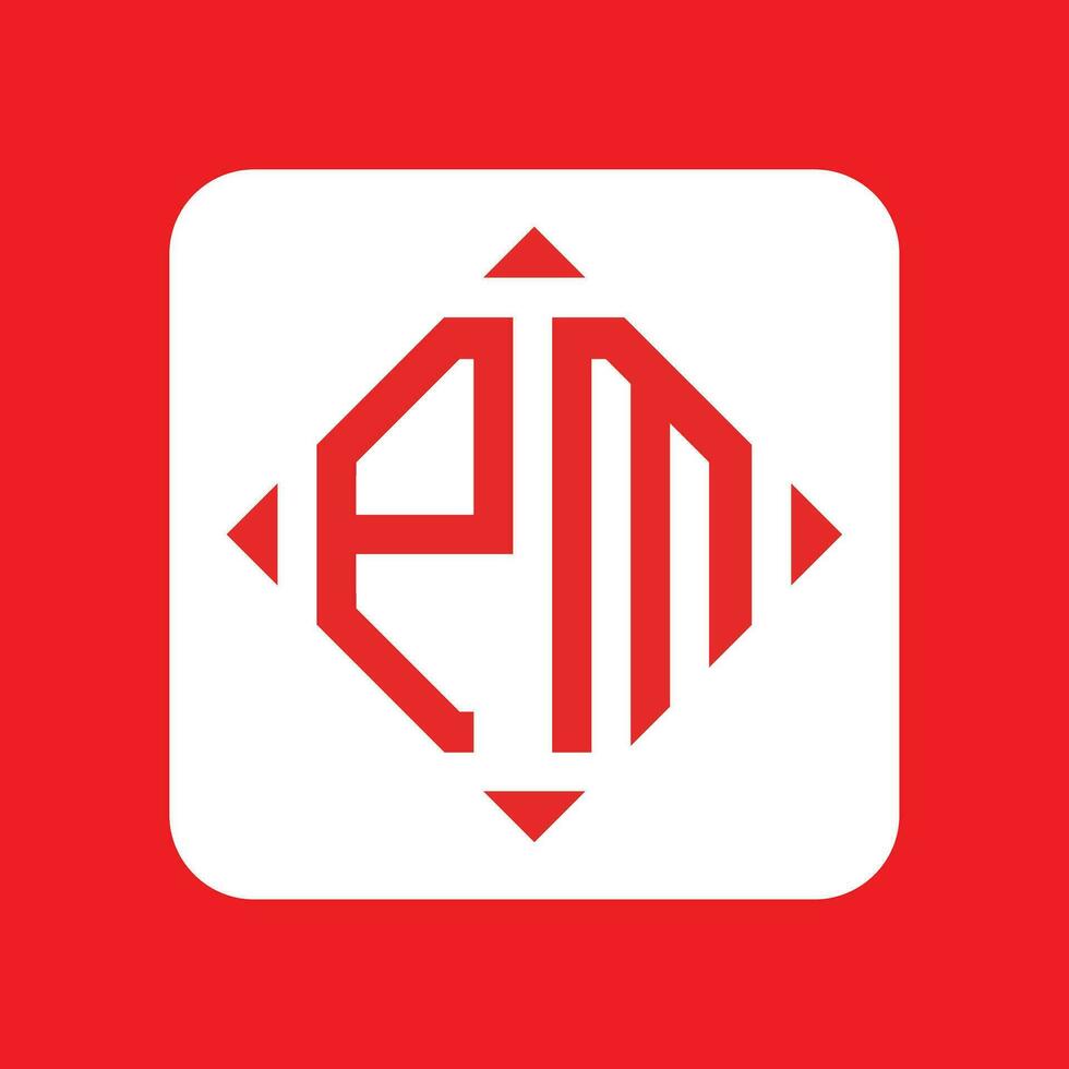 creative monogram pm logo design