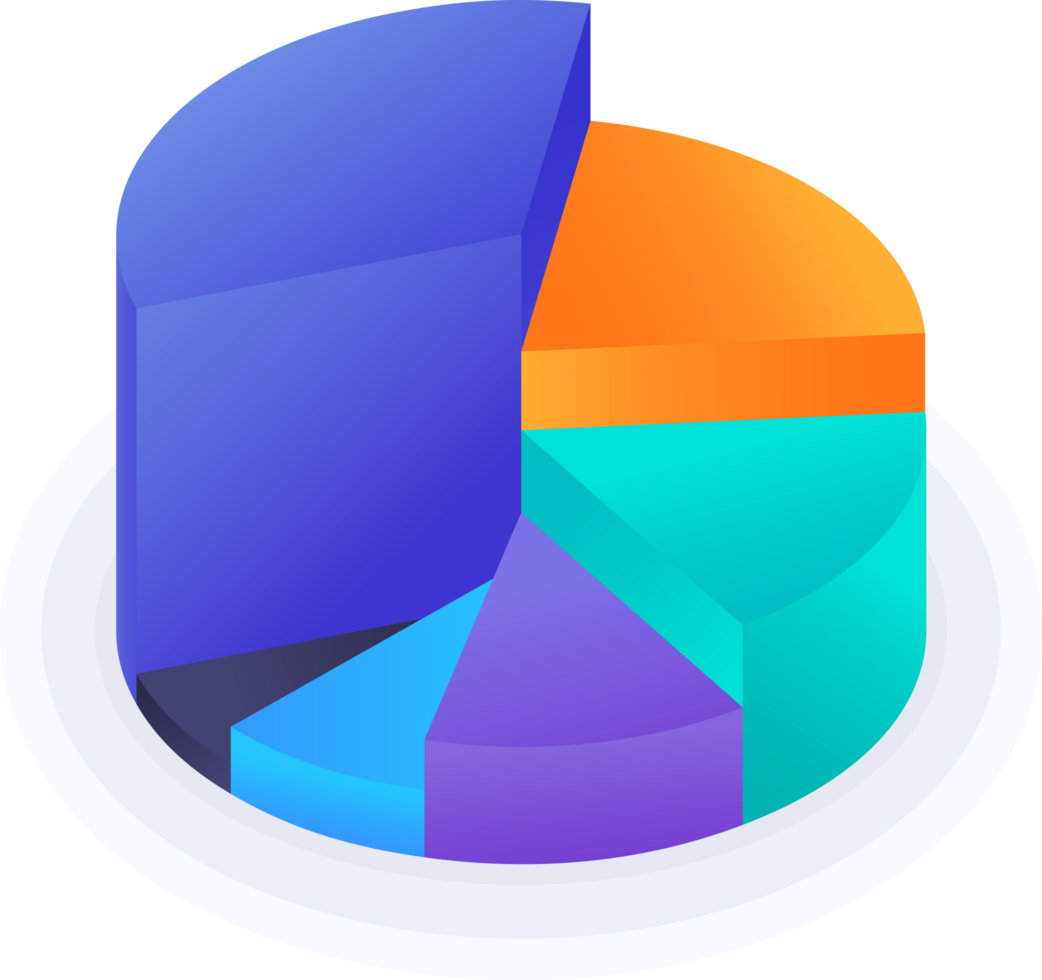 3D Pie Chart 6 Step Infographic png