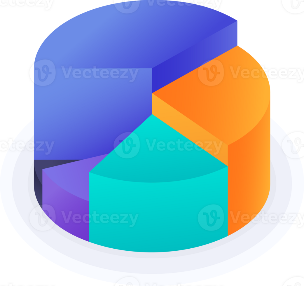 3D Pie Chart 5 Step Infographic png