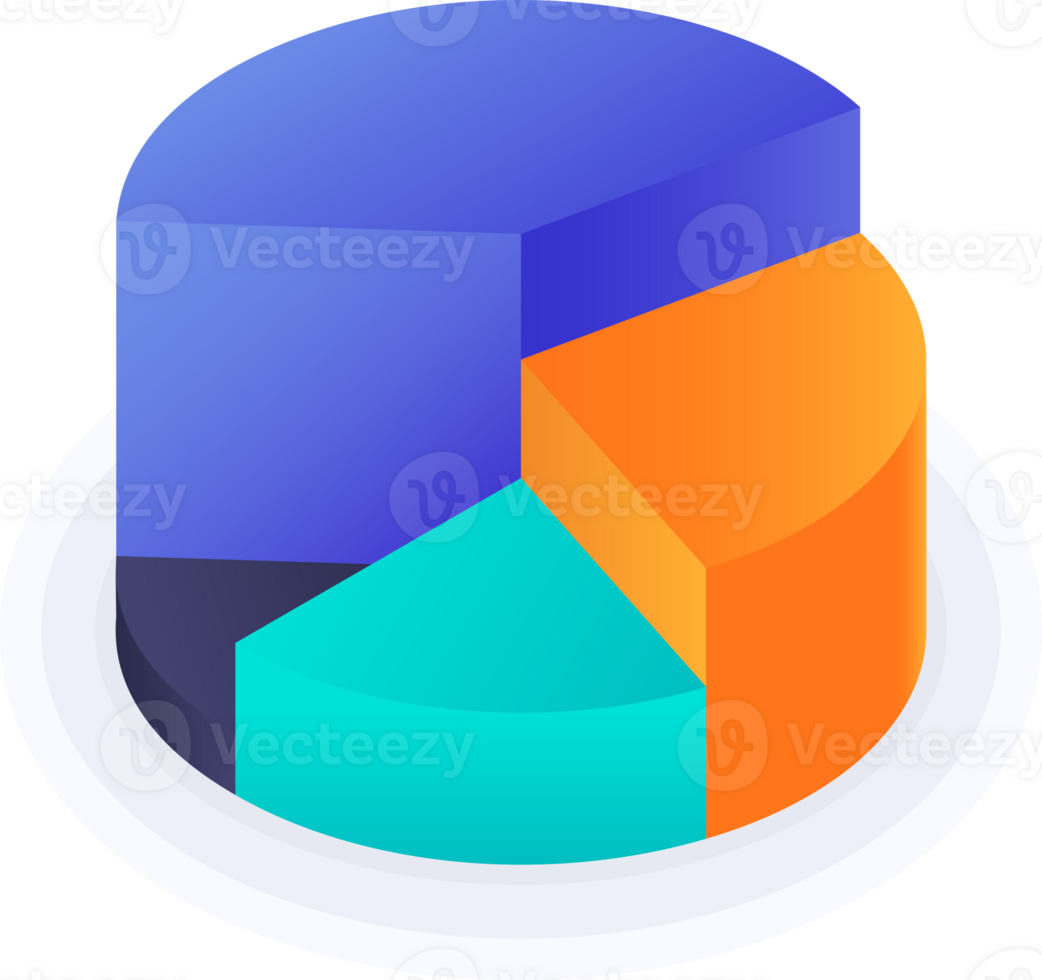 3D Pie Chart 4 Step Infographic png