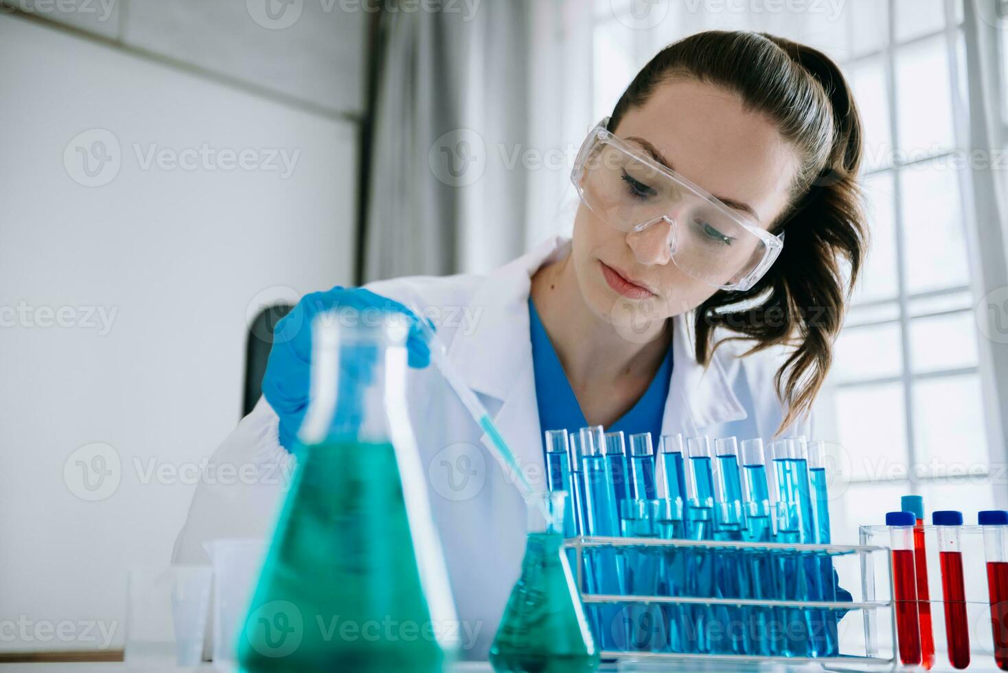 Dctor work on digital tablet healthcare doctor technology tablet using computer  in laboratory study with virtual icon photo