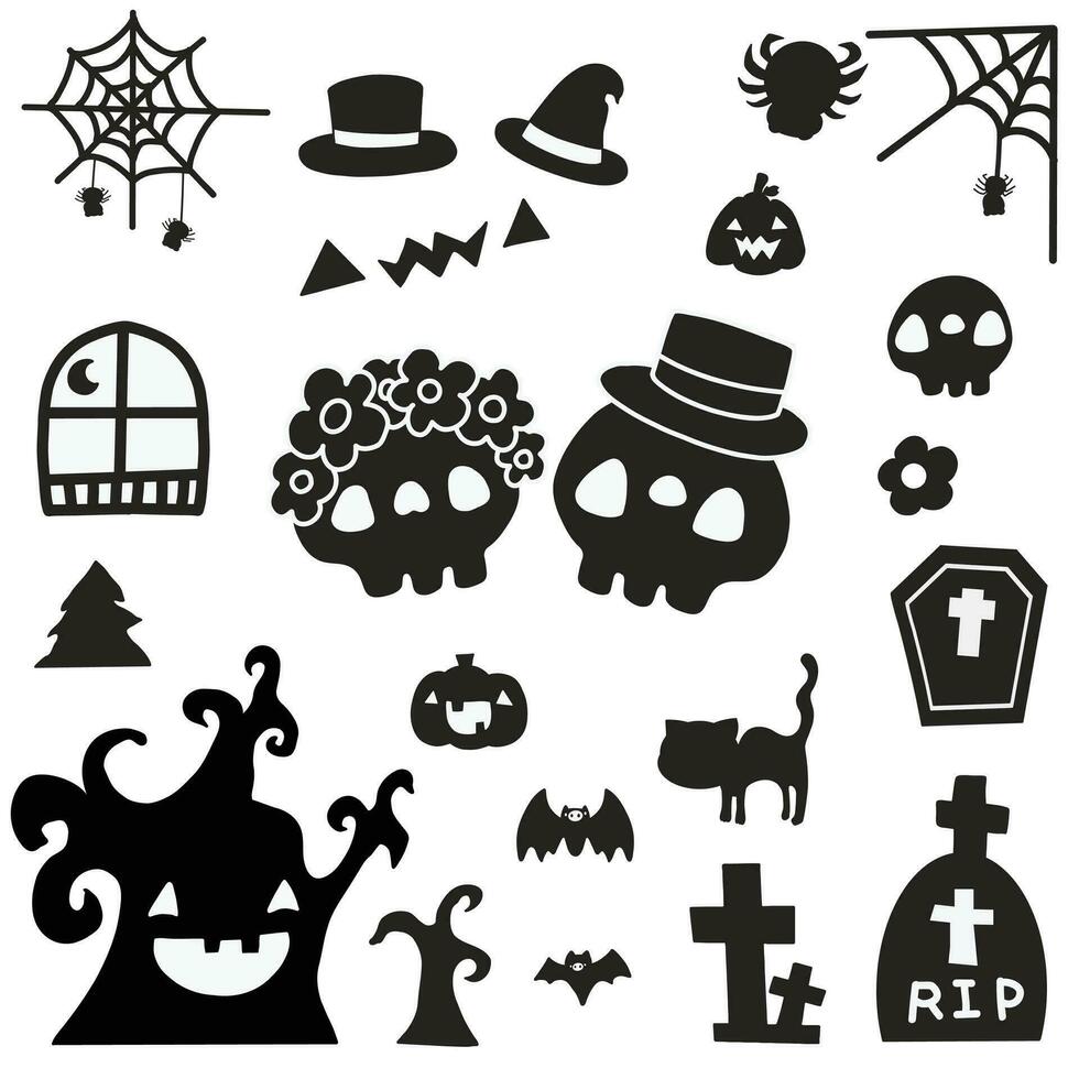 Halloween silhouette illustration vector collection