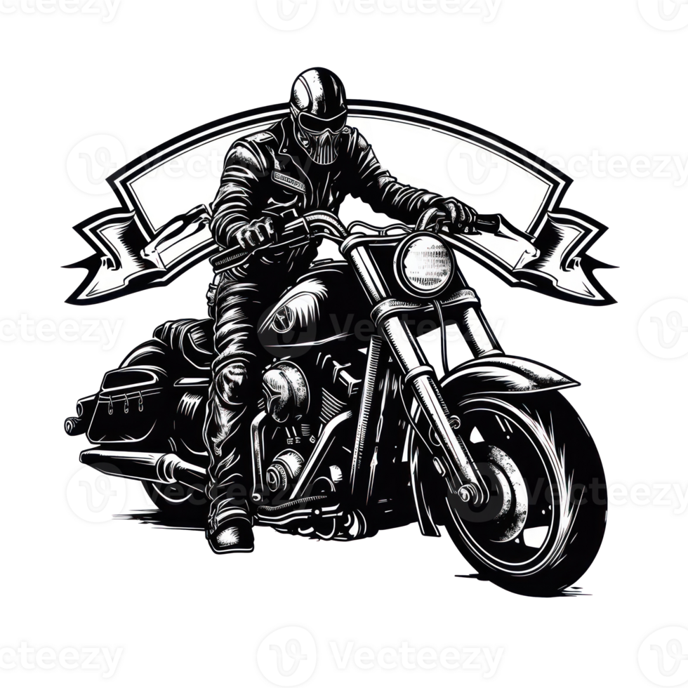 svart motorcykel klubb logotyp isolerat png