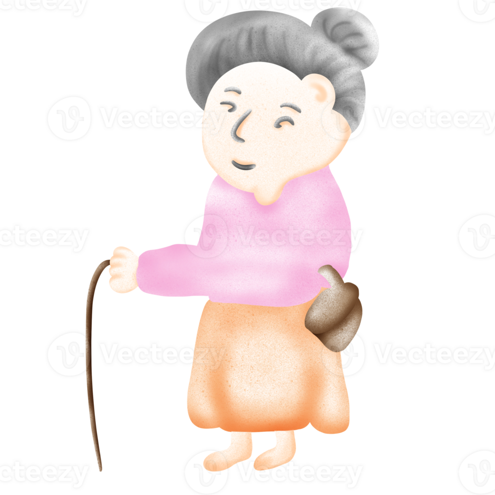 a cute grandmother png