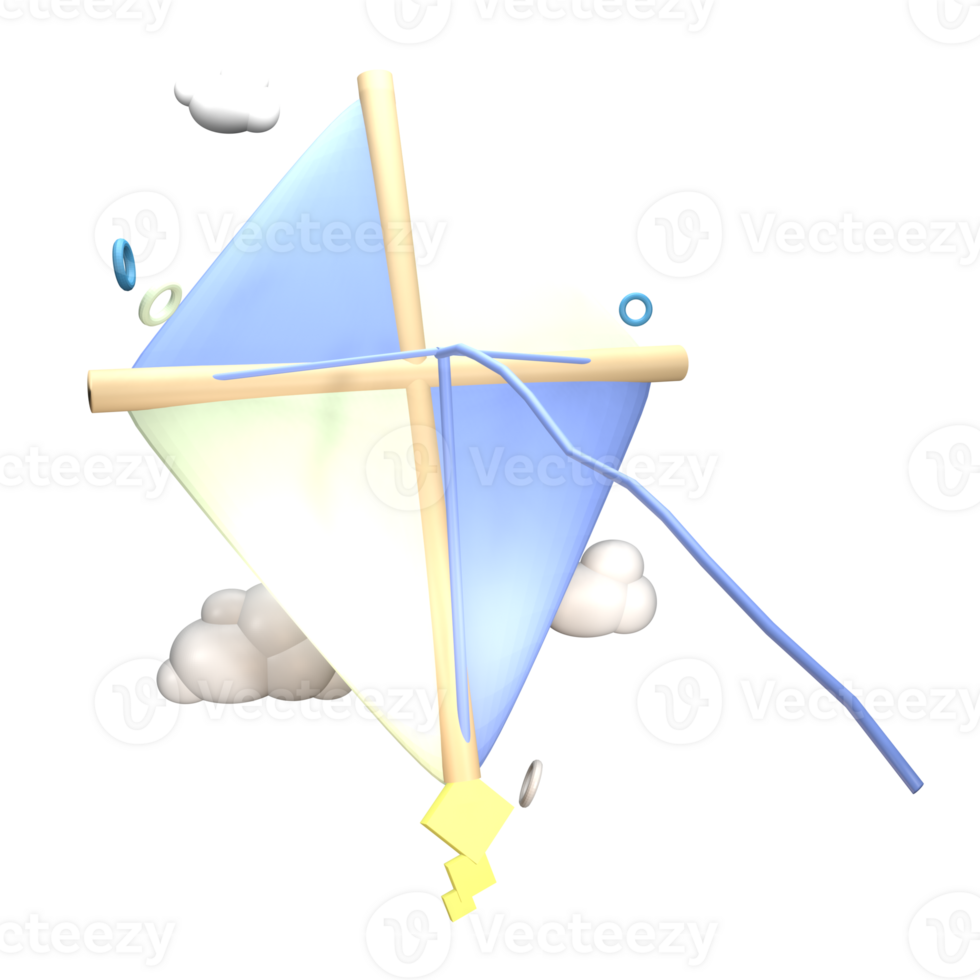 3d vlieger icoon zomer weergegeven geïsoleerd Aan de transparant achtergrond. gemakkelijk en elegant voorwerp voor uw ontwerp. png