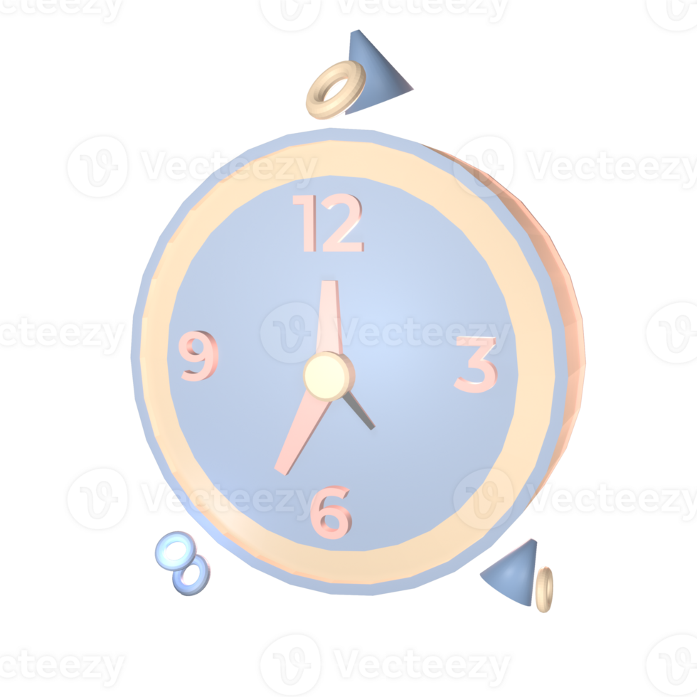3D icon back to school wall clock rendered isolated on the transparent background. simple and elegant object for your design. png