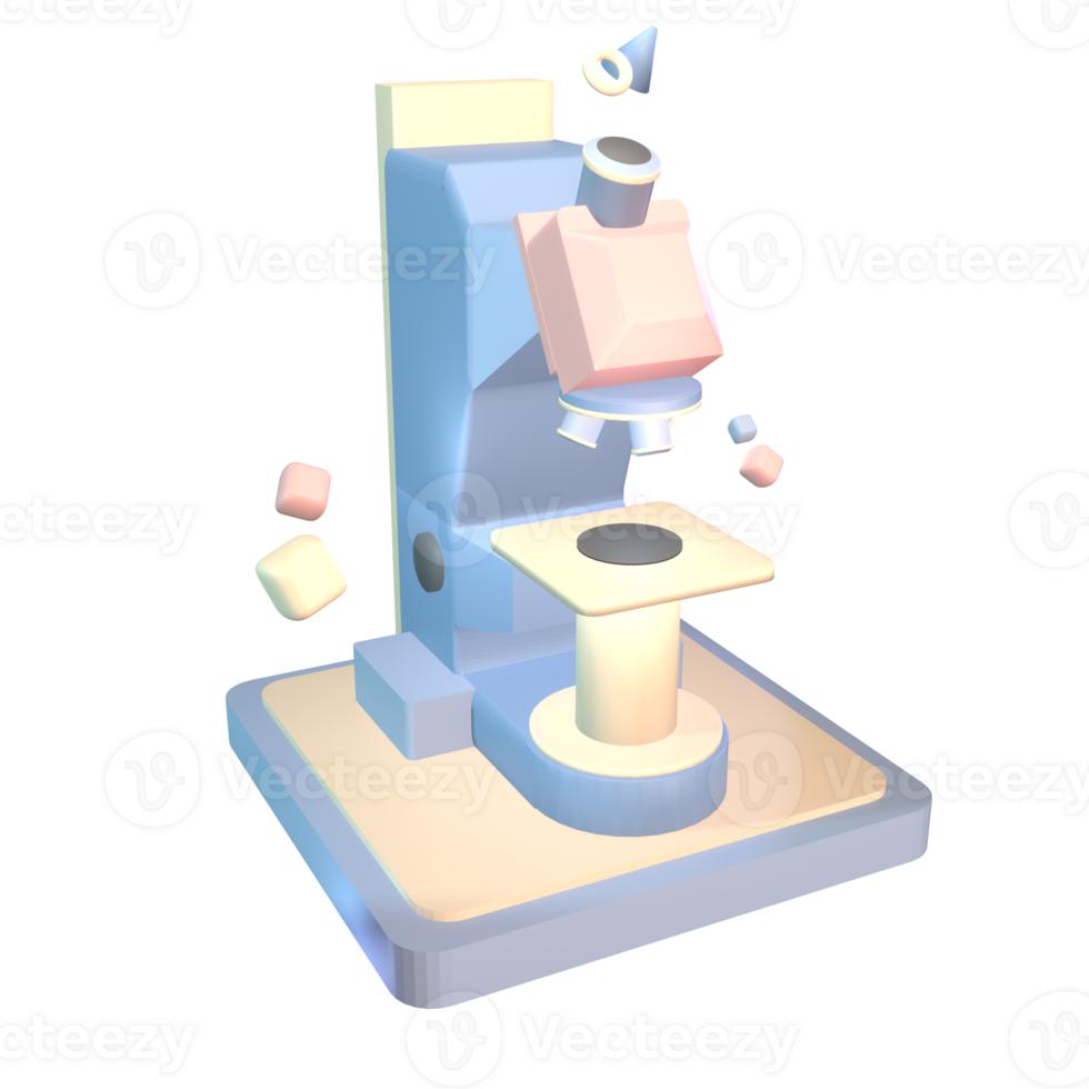 3D icon back to school microscope rendered isolated on the transparent background. simple and elegant object for your design. png