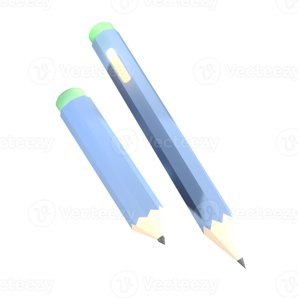 3D icon back to school pencils rendered isolated on the transparent background. simple and elegant object for your design. png