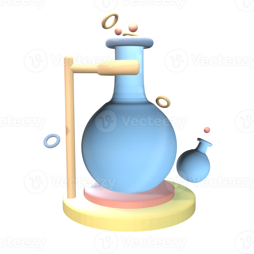 3D icon back to school laboratory rendered isolated on the transparent background. simple and elegant object for your design. png
