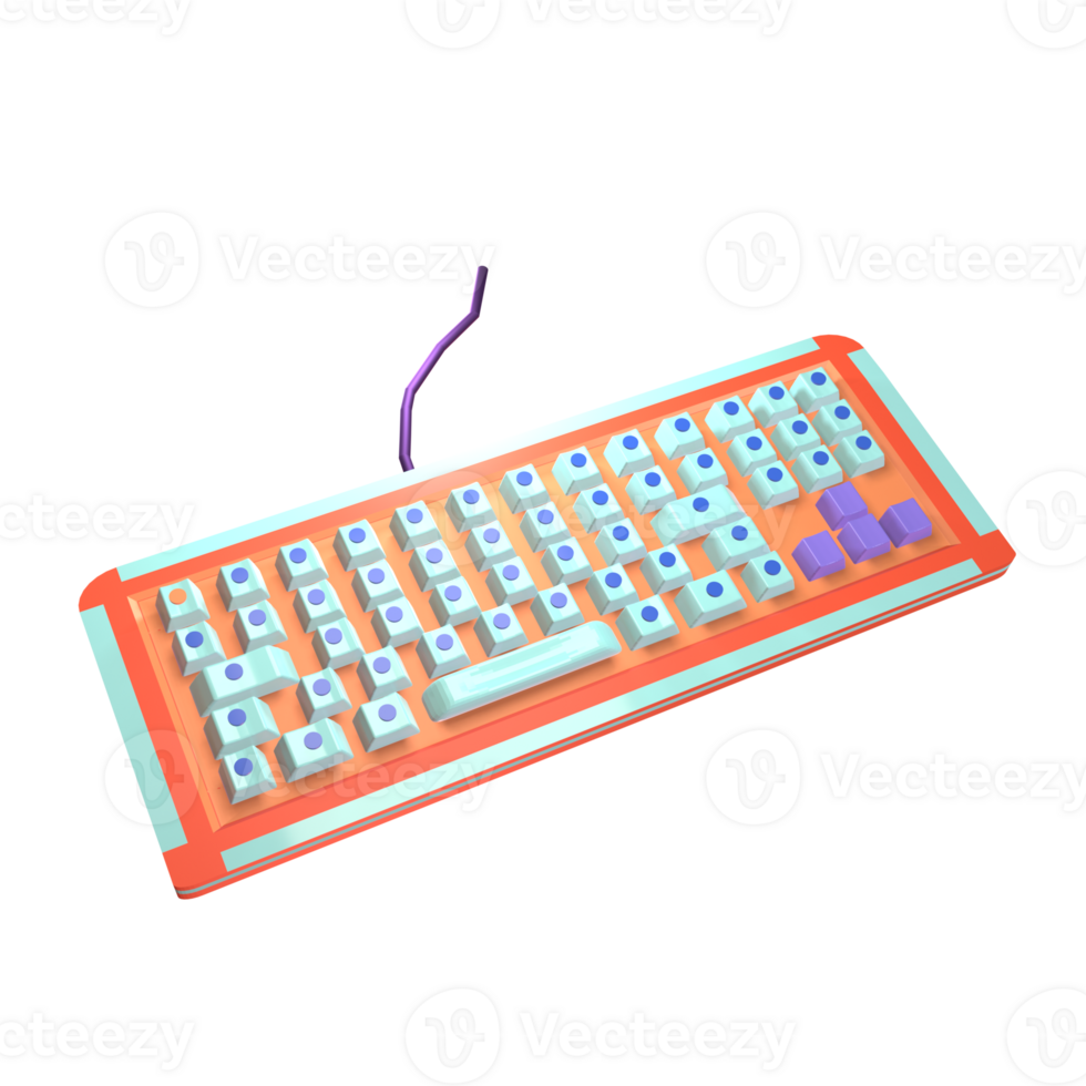 3d Symbol Video Spiele Spielen Tastatur gerendert isoliert auf das transparent Hintergrund png