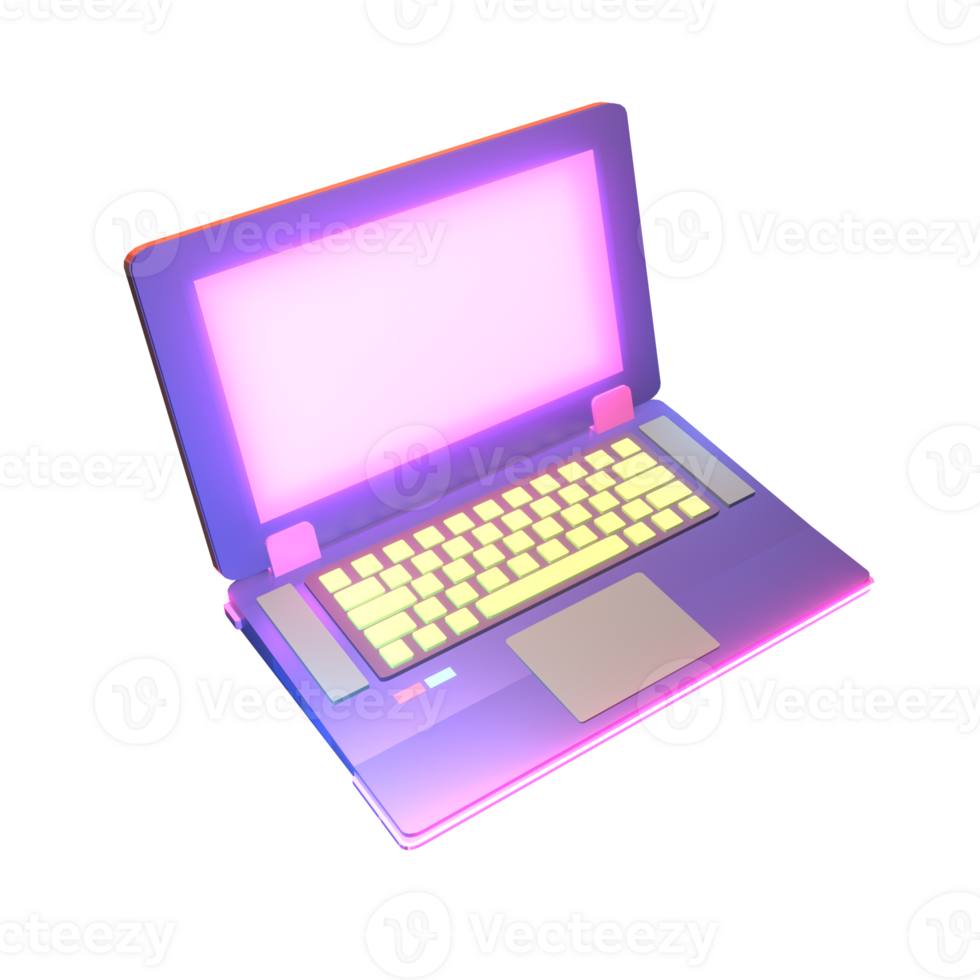 3D icon video games rendered isolated on the transparent background. gaming laptop object for your design. png