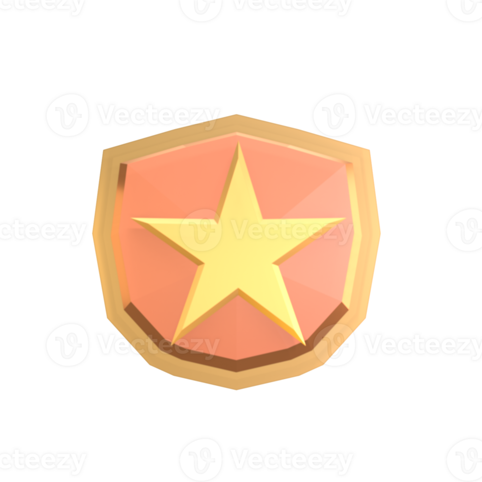 3D icon video games rendered isolated on the transparent background. bronze badge object for your design. png
