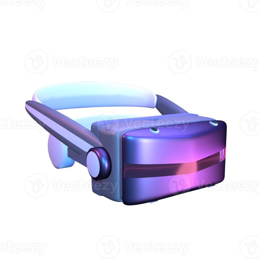 3D icon video games rendered isolated on the transparent background. VR headset object for your design. png