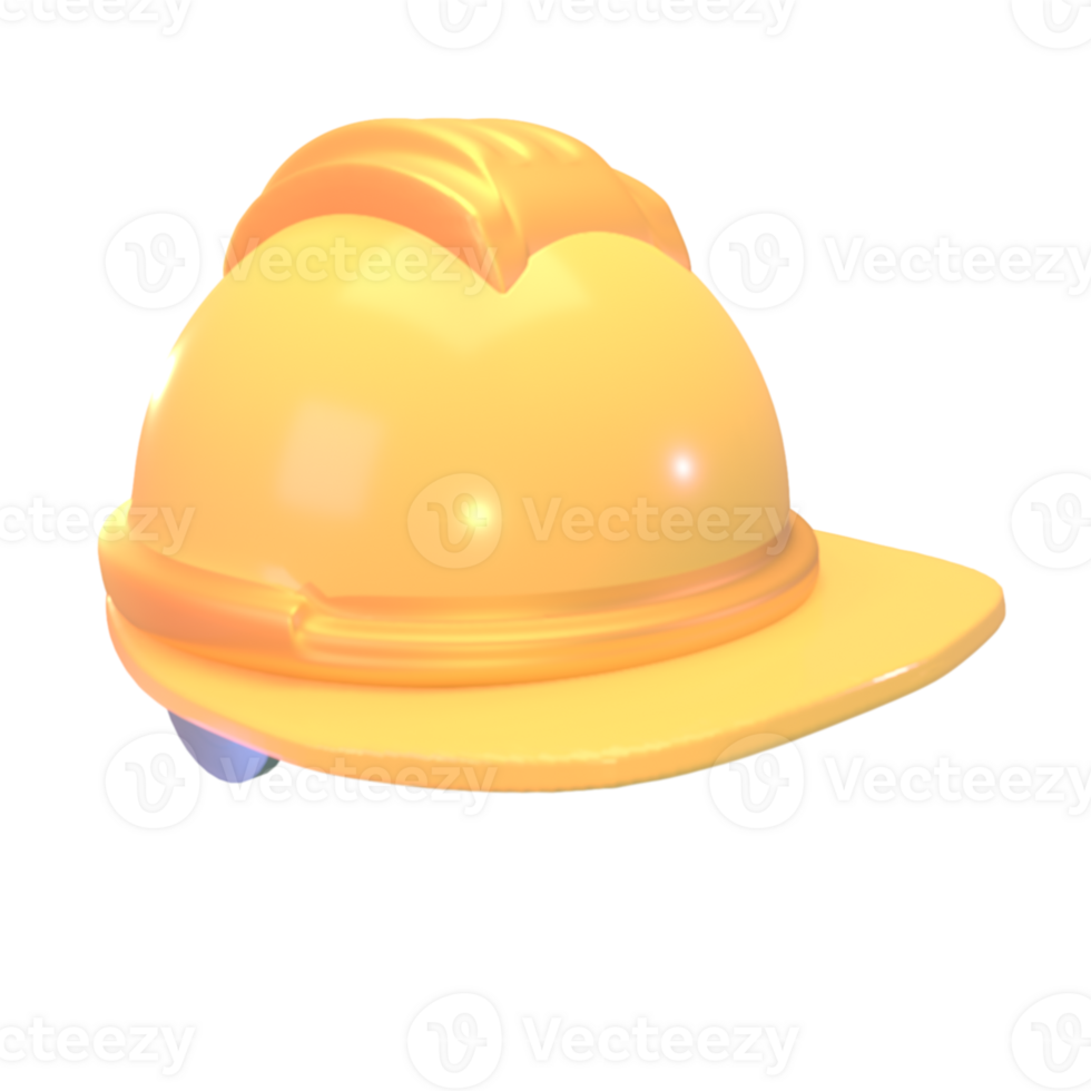 3D icon construction hat rendered isolated on the transparent background png