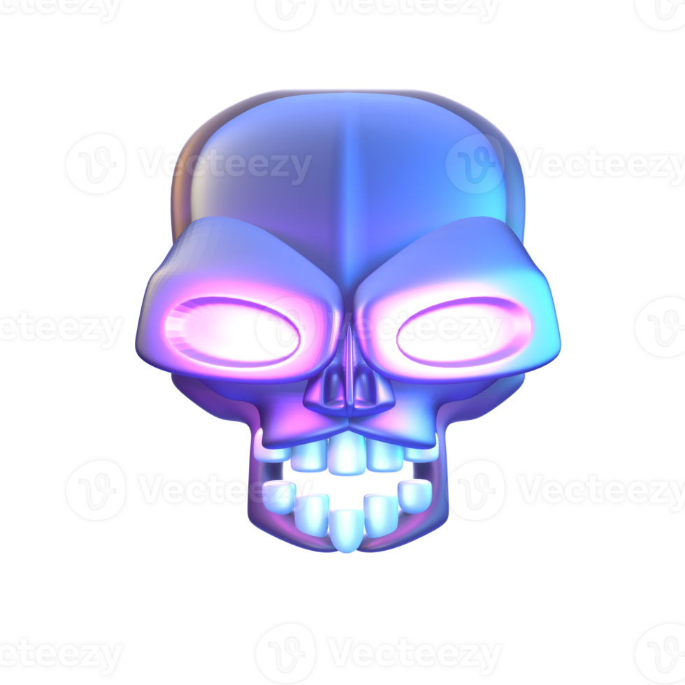 3D icon video games rendered isolated on the transparent background. skull object for your design. png