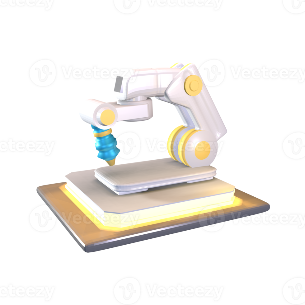 3D icon industrial robot rendered isolated on the transparent background png