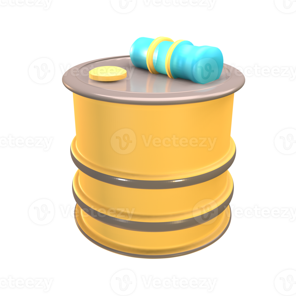 3D icon oil barrel rendered isolated on the transparent background png