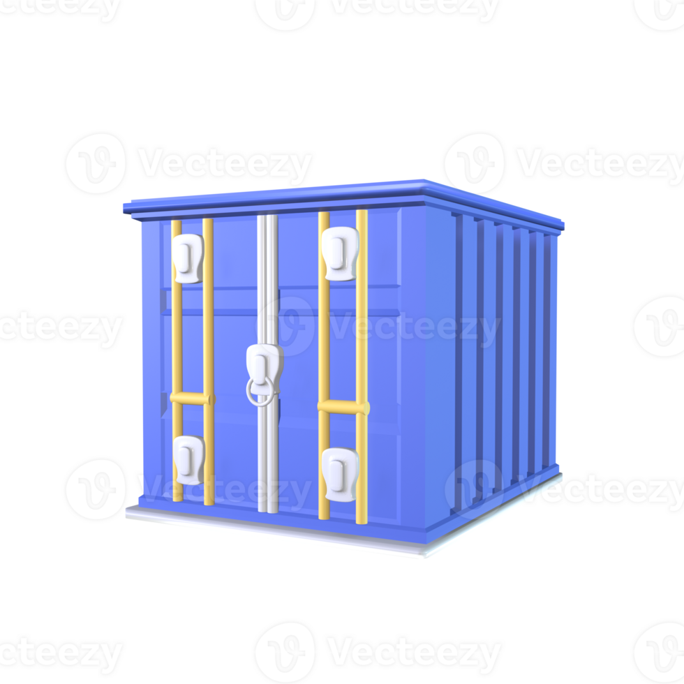 3D icon shipping container rendered isolated on the transparent background png