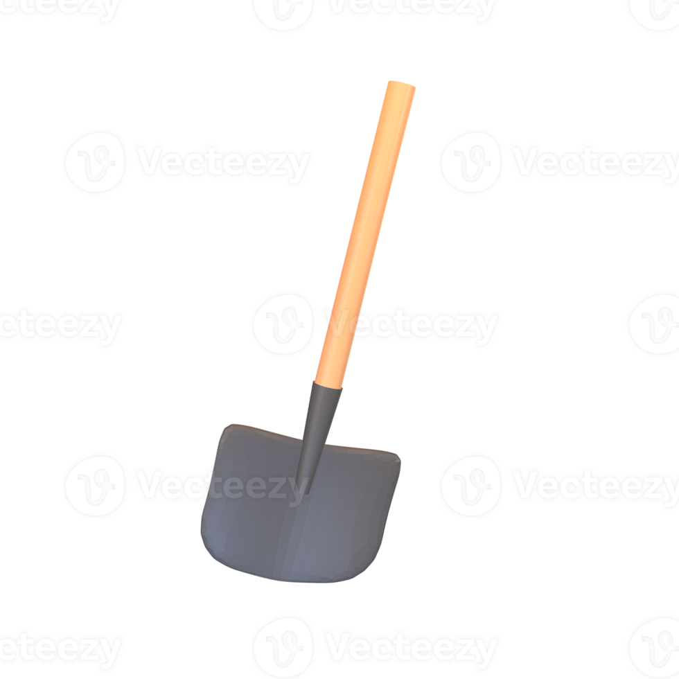 3D icon soil shovel rendered isolated on the transparent background png