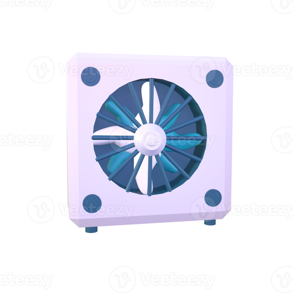 3D icon industrial ventilation fan rendered isolated on the transparent background png