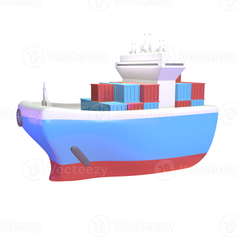 3d icône cargaison navire rendu isolé sur le transparent Contexte png