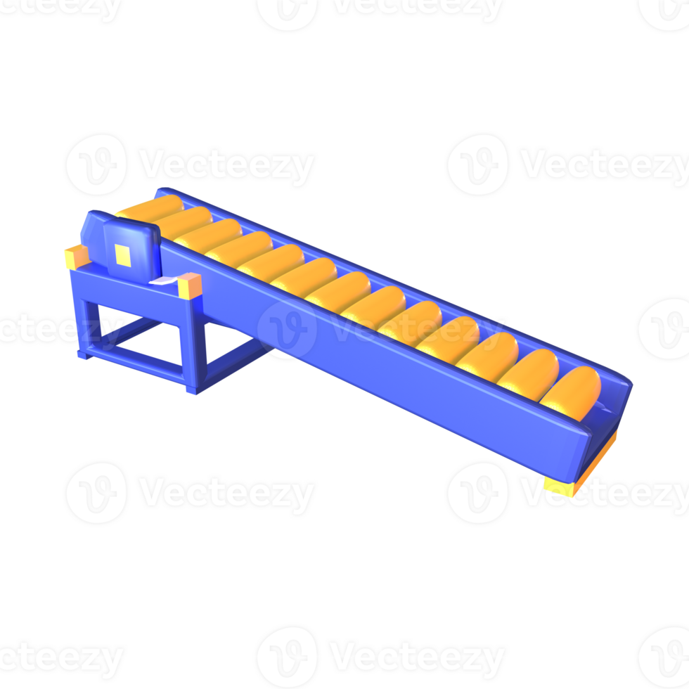 3D icon factory conveyor belt rendered isolated on the transparent background png