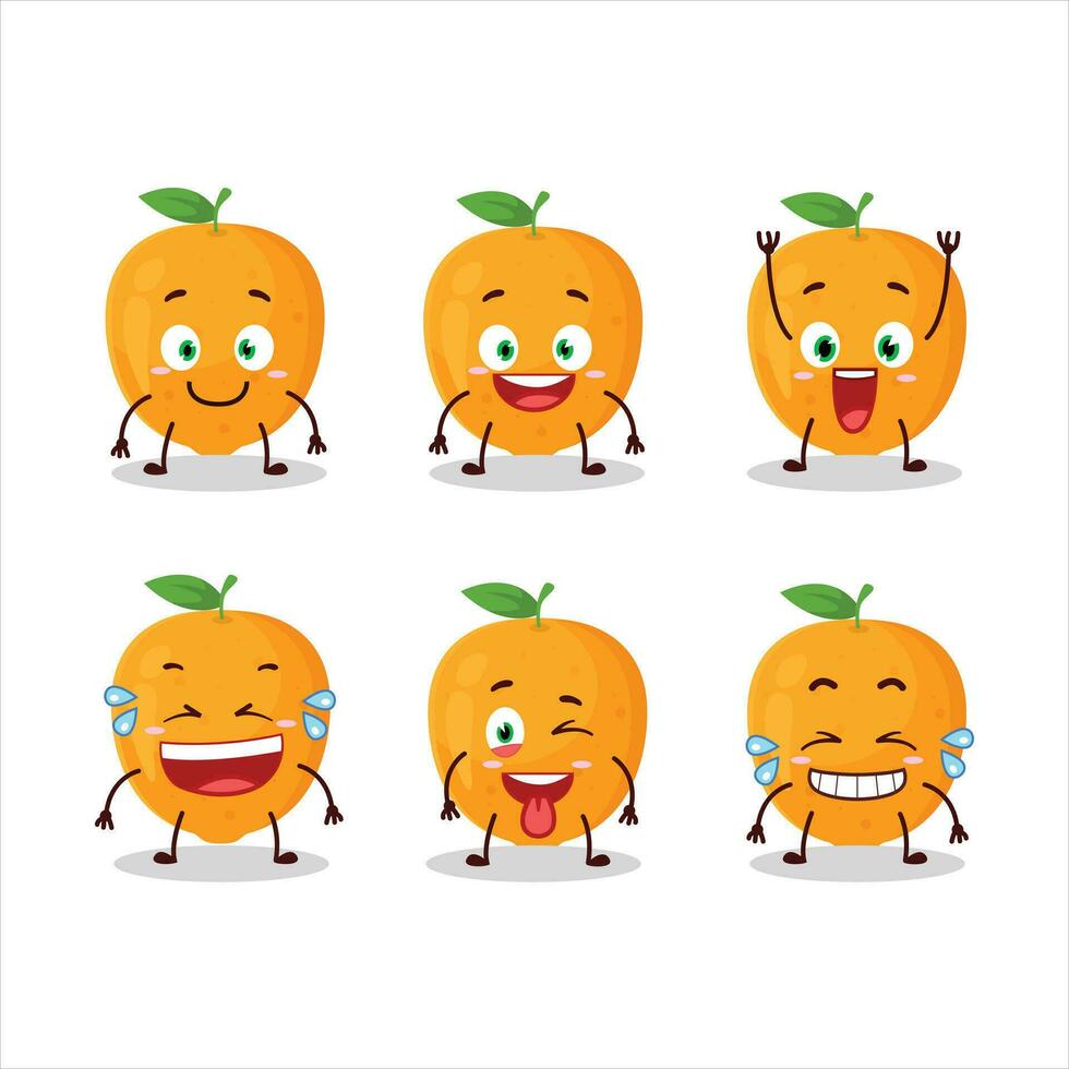 dibujos animados personaje de naranja Fruta con sonrisa expresión vector