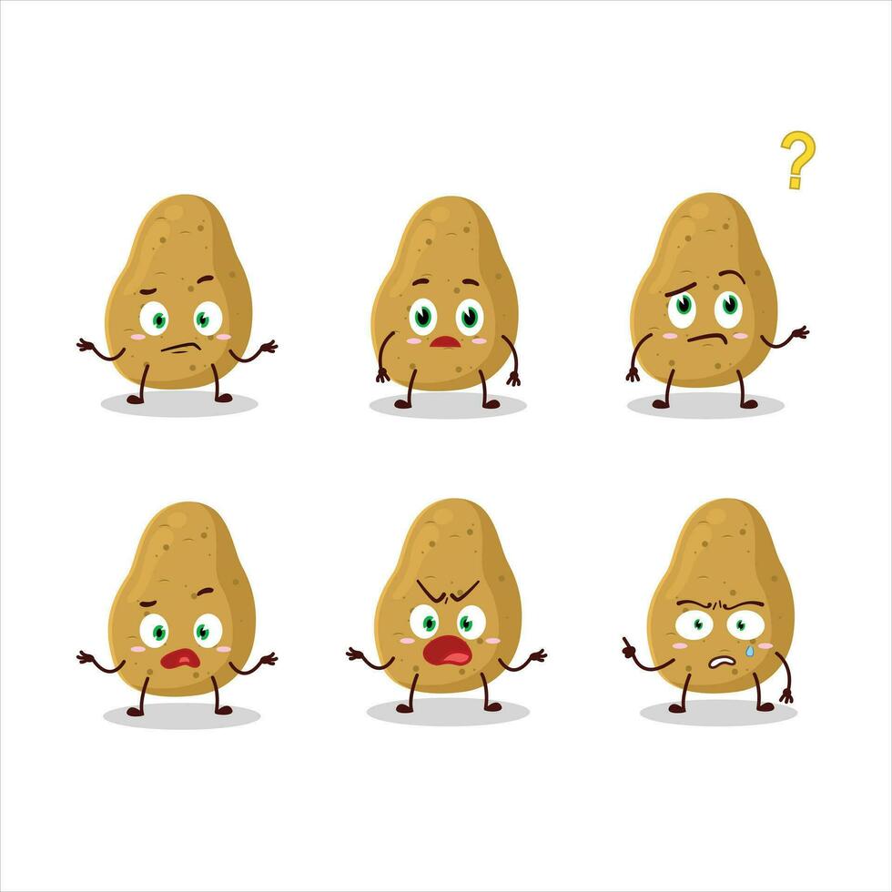 Cartoon character of potato with what expression vector