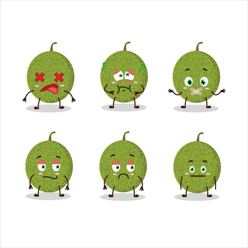 Melon cartoon in character with nope expression vector