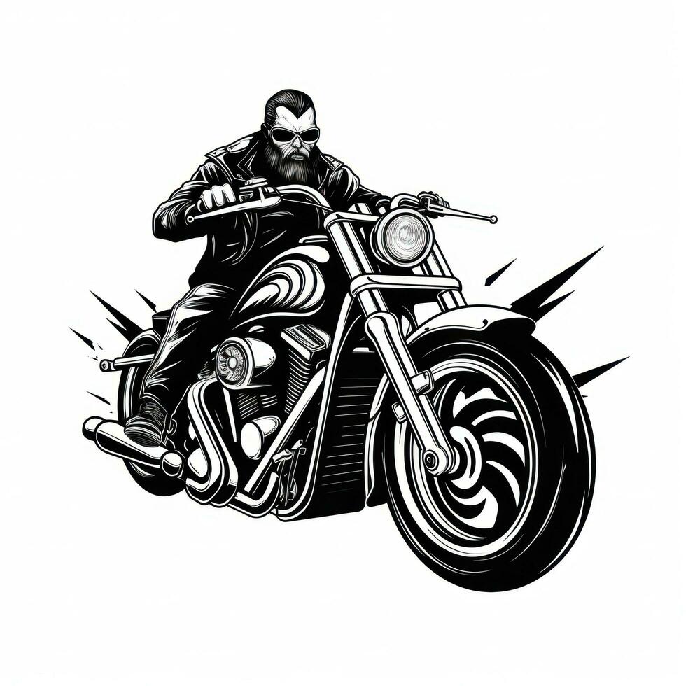 Black motorcycle club logo isolated photo
